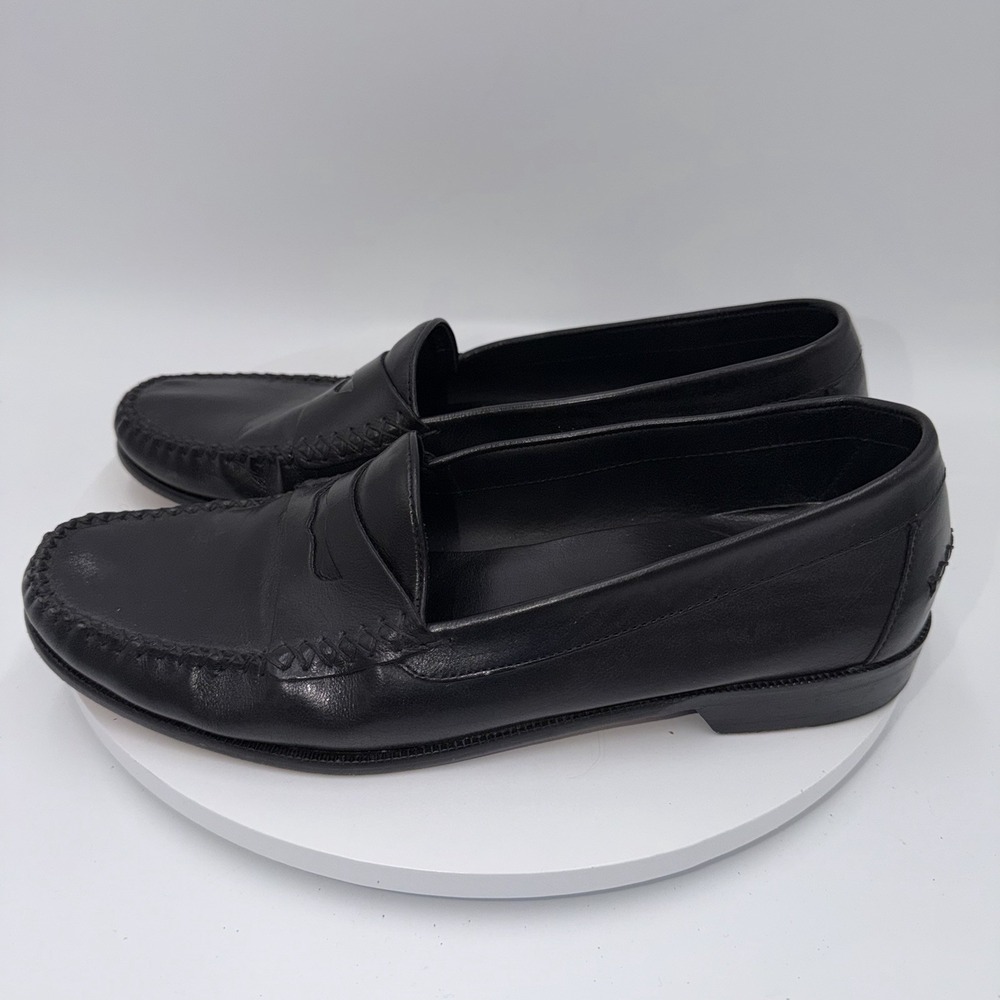 Cole Haan Men's Black Leather Slip On Loafers Size 10